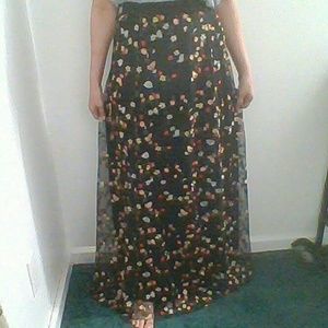 Embroidered maxi skirt